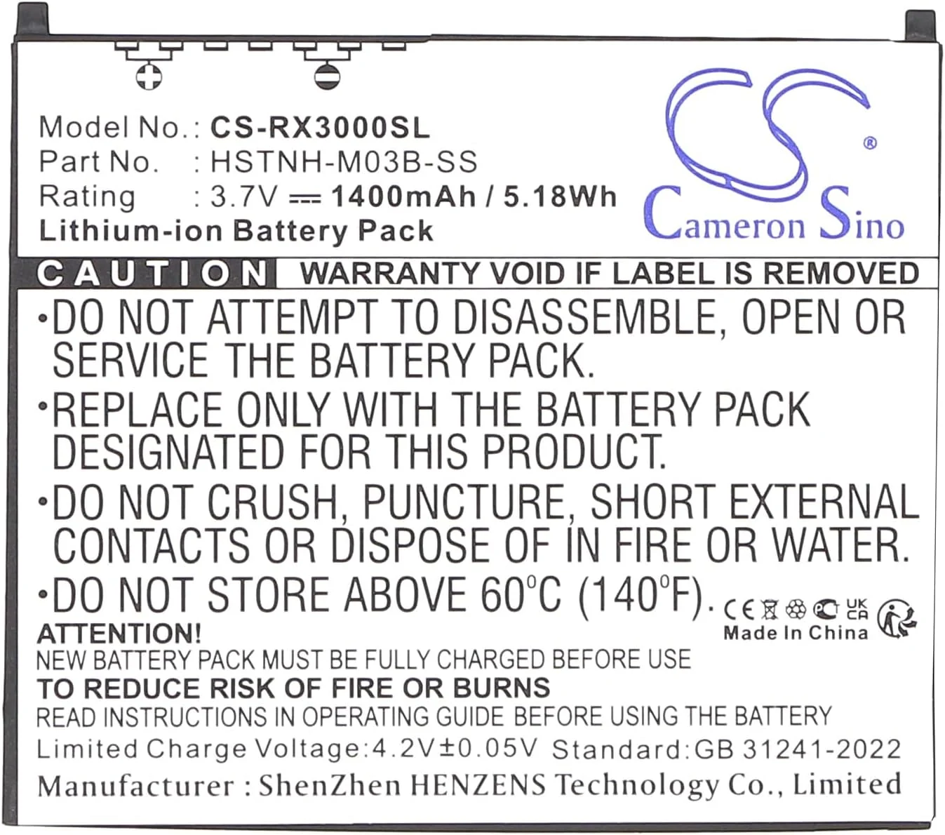 XSPLENDOR replacement battery for HP iPAQ hx2000 series and rx3000 series