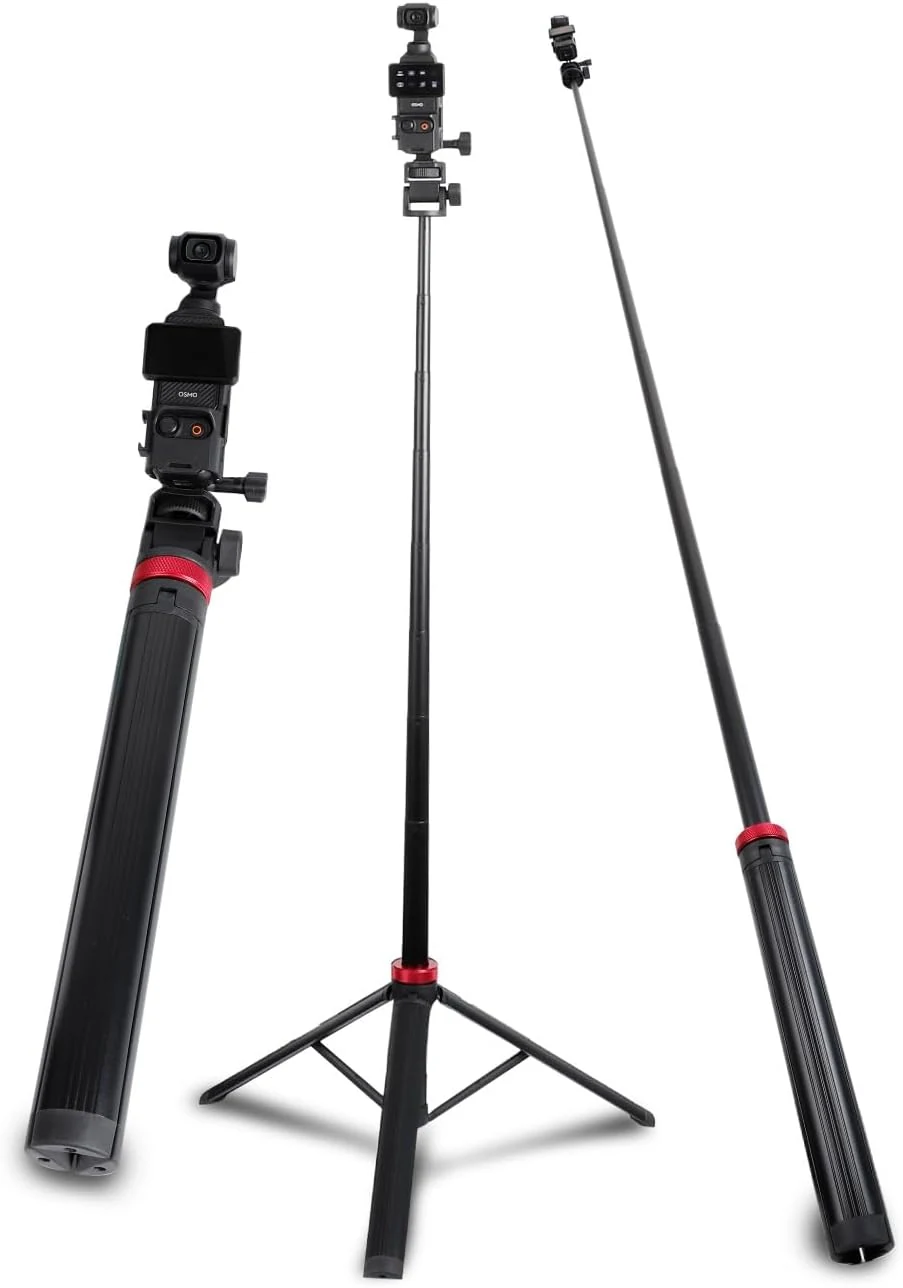 Leenconghui 80" Tripod & Selfie Stick for DJI Osmo Pocket 3/4, Expandable