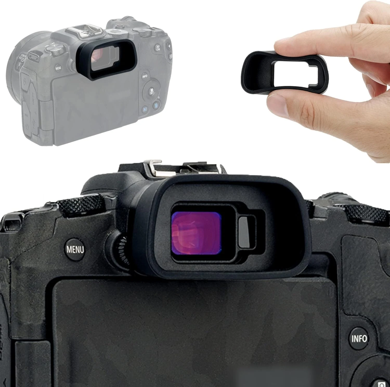 EOS R8 RP Eyecup Eyepiece, Soft Silicon Extended Camera Eye Cup Viewfinder Special Designed for Canon EOS R8 RP Mirrorless Digital Camera