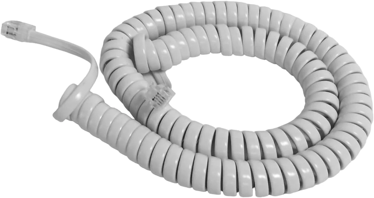 The VoIP Lounge Replacement 12 Foot White Handset Curly Cord for AT&T Phone