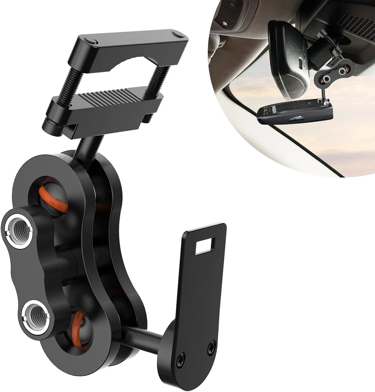 SDSACZMU Radar Detector Mount, Rearview Mirror Rod Radar Mounting Base