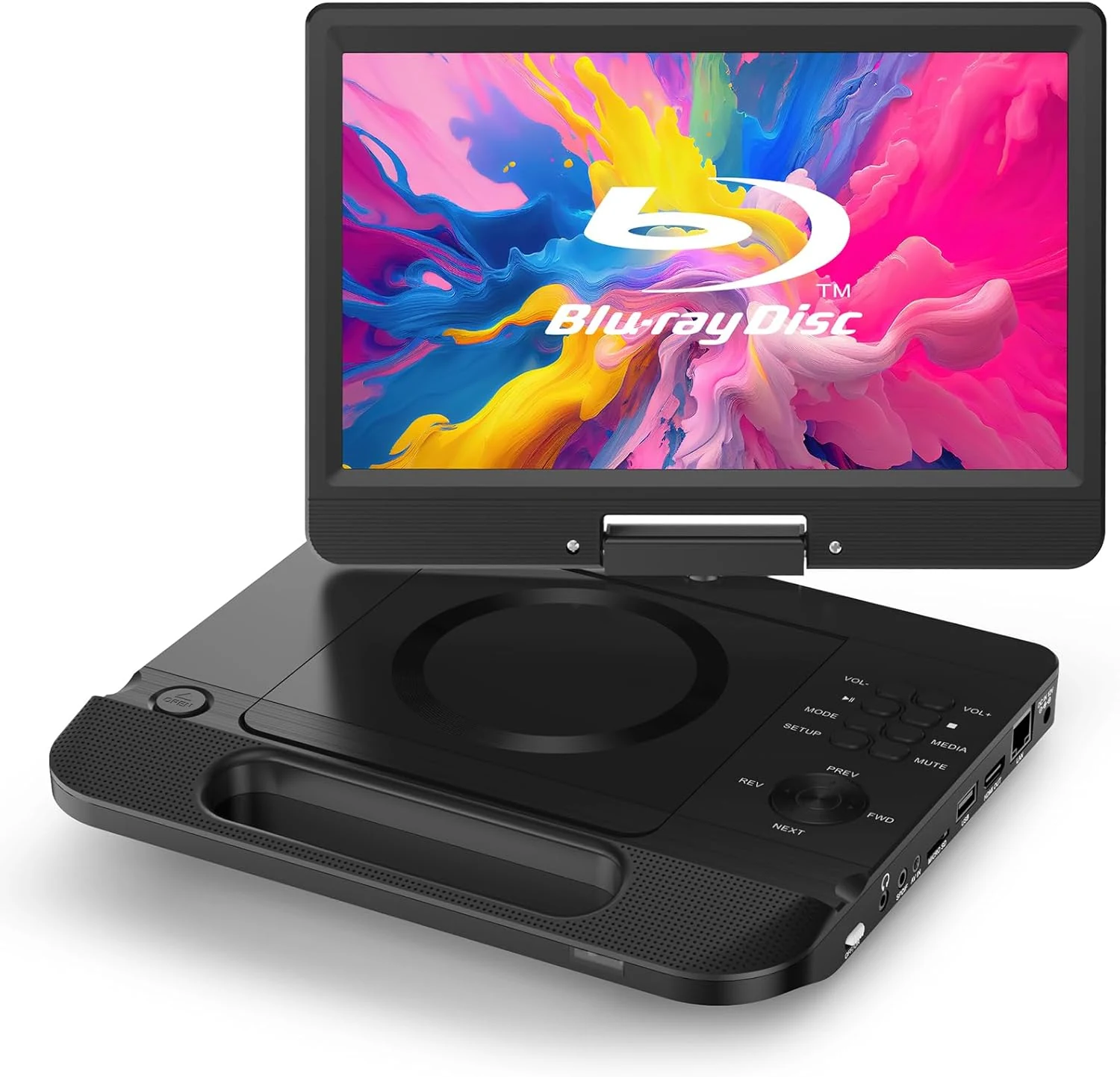 FANGOR 12.5" Portable Blu-ray Player with 10.5" 1080P Full HD Swivel Screen