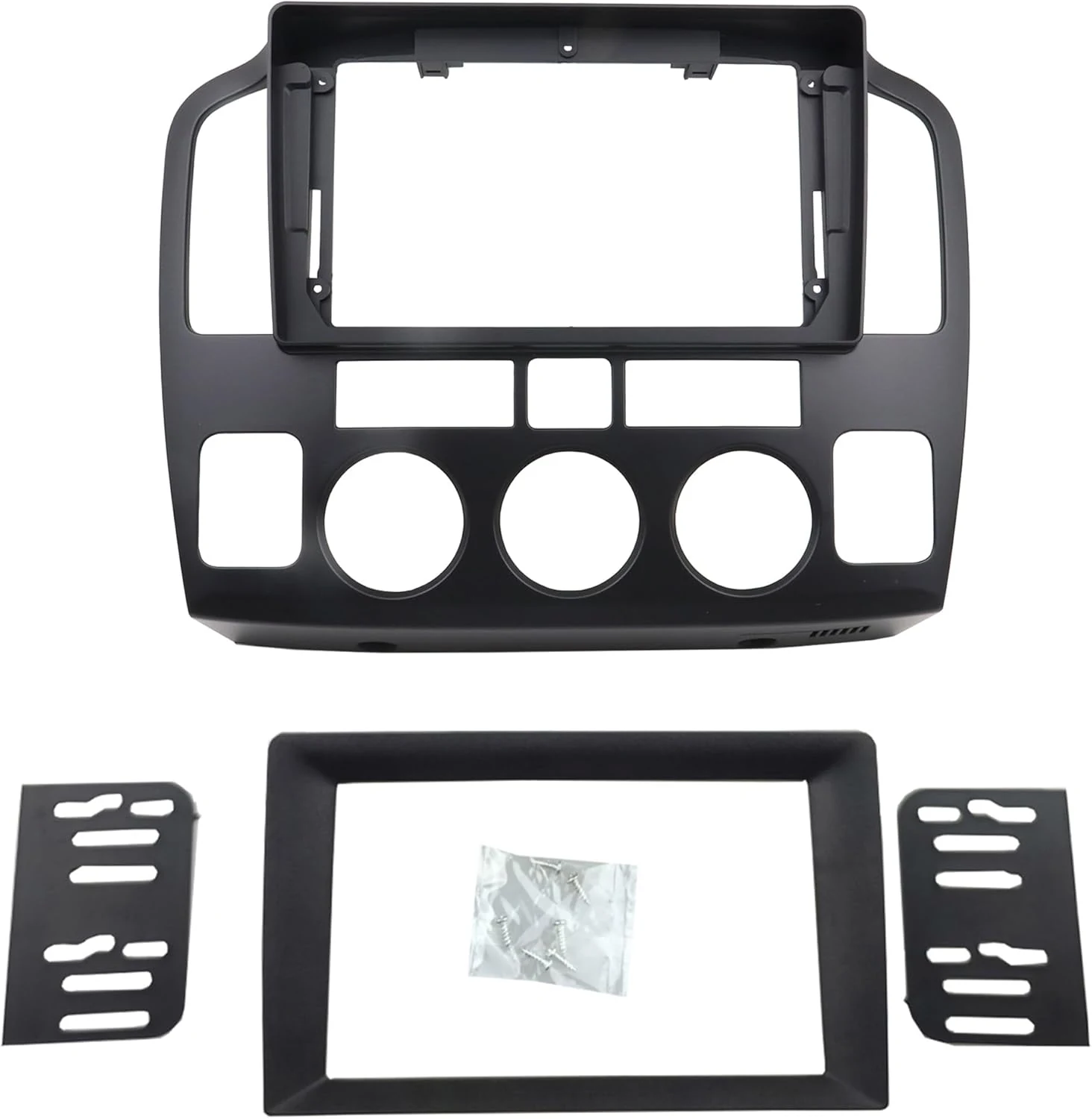 DKMUS Double Din Dash Radio Trim Kit for Suzuki Grand Vitara XL-7 (2001-2006) 9 Inches (Black)