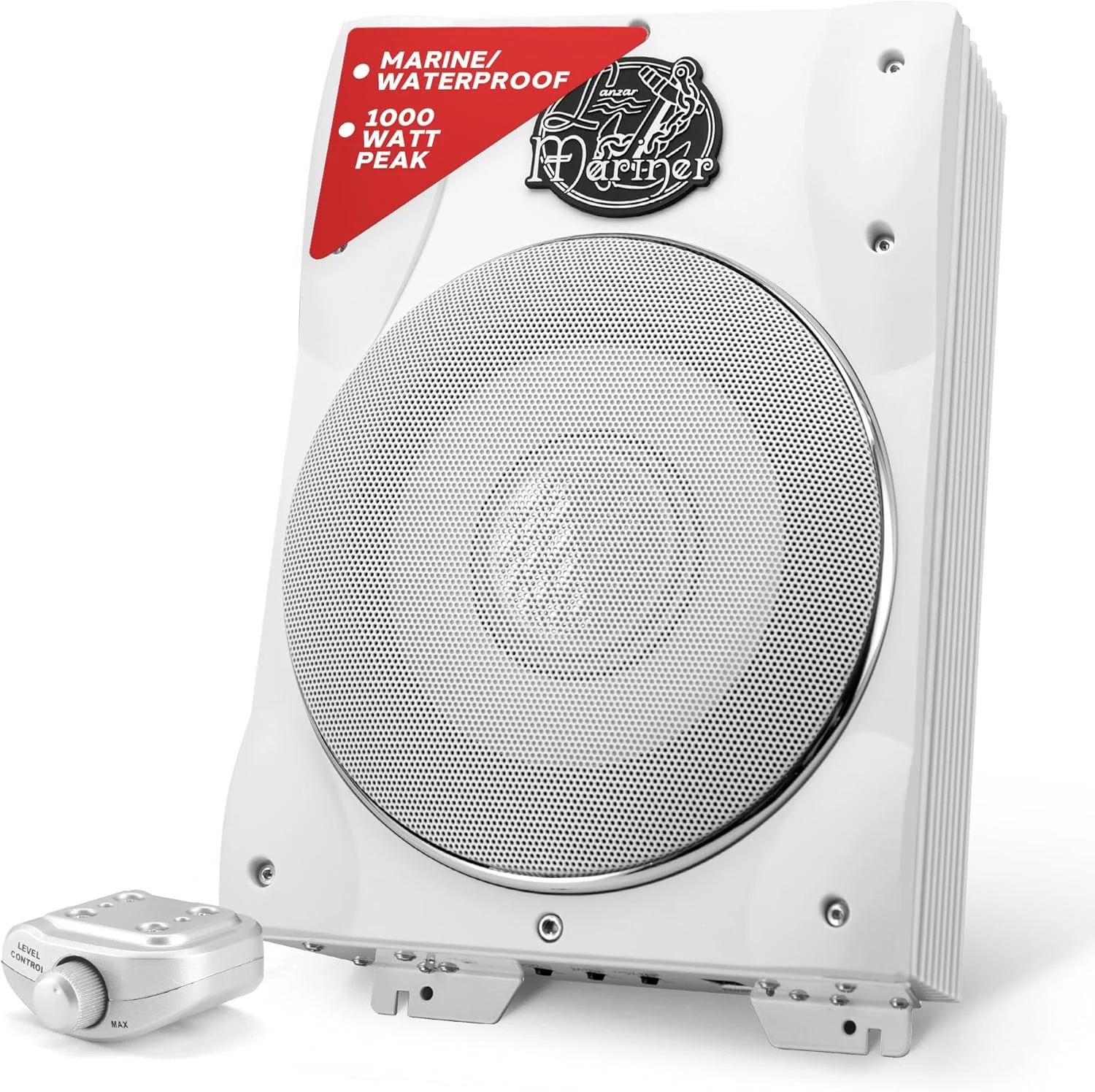 Lanzar 8" Subwoofer, 1000W Low-Profile Marine Waterproof Car Subwoofer with Built-in Amplifier