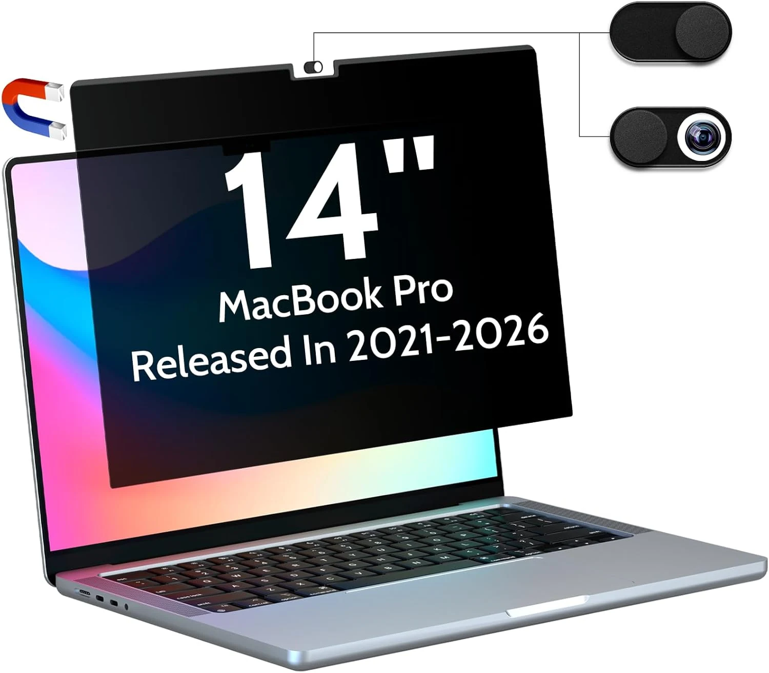 Peslv Magnetic Privacy Screen for MacBook Pro 14 Inch (2021-2026, M1, M2, M3, M4, M5)