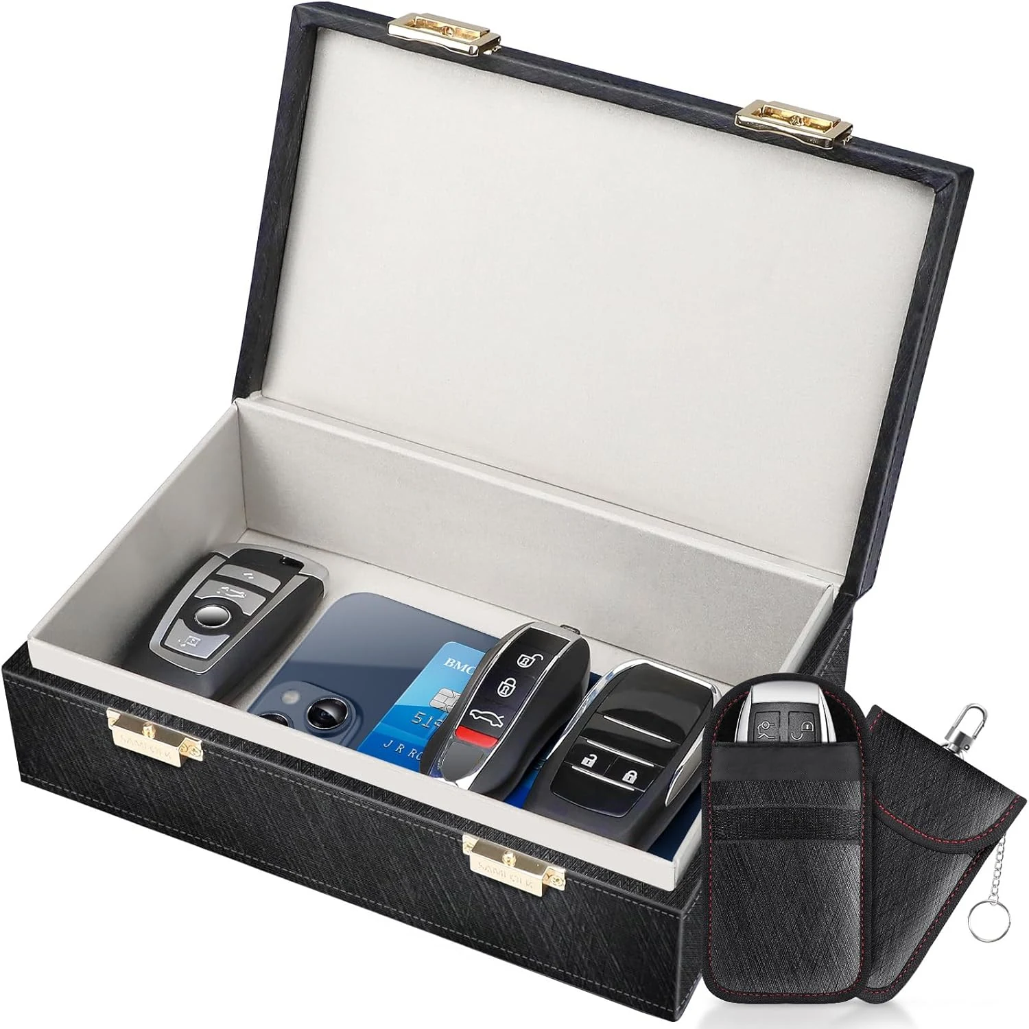 Samfolk Faraday Box & 2 Pack Faraday Bag, 8.42" x 5.19" x 2.76"