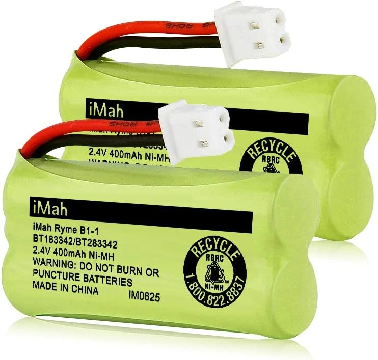 iMah BT183342/BT283342 2.4V 400mAh Ni-MH Battery Compatible with AT&T CL82207 EL52100 EL50003 VTech CS6709 CS6609 CS6409 BL102-3, 2-Pack