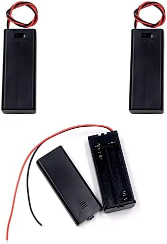 (Pack of 3 2 AAA Battery Holder with Switch, 2 x 1.5V AAA Battery Holder Case with Wire Leads and ON/Off Switch and Cover)