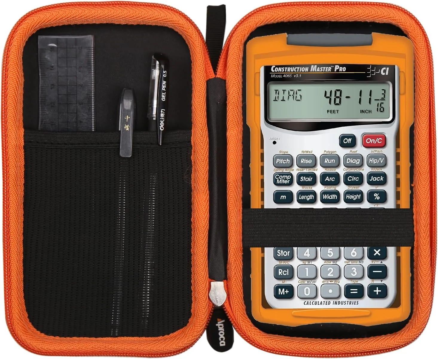 Aproca Case Compatible with Calculated Industries 4065 4080 Construction Master Pro Calculator, Portable Storage Bag for Accessories (Case Only)