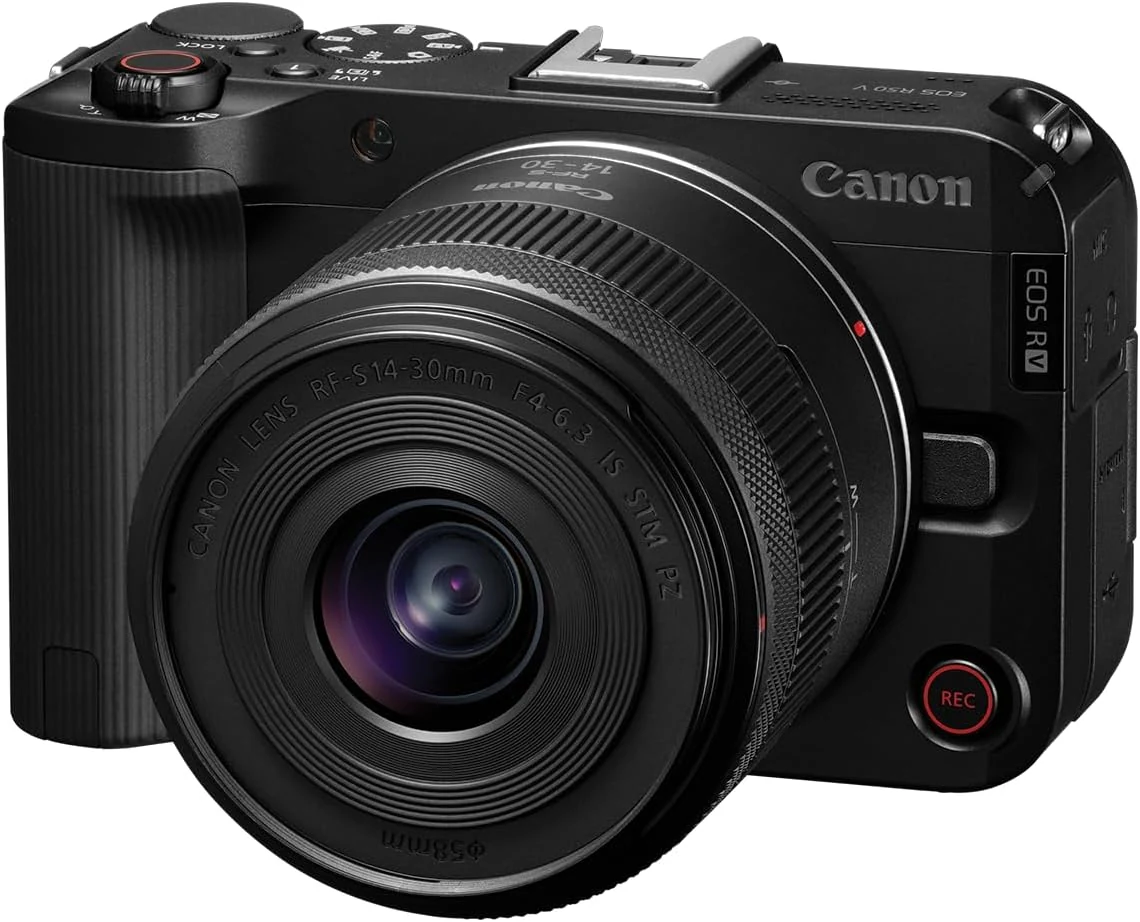 Canon EOS R50 V Mirrorless Camera with RF-S14-30mm F4-6.3 is STM PZ Lens