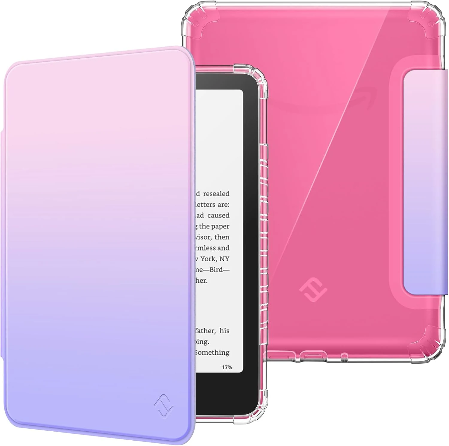 Fintie Case for 7" All-New Kindle Paperwhite (12th Generation, 2024) and Kindle Colorsoft, Ultra Clear Soft Light Transparent TPU Back Cover Auto Wake/Sleep, Fantasy Ombre