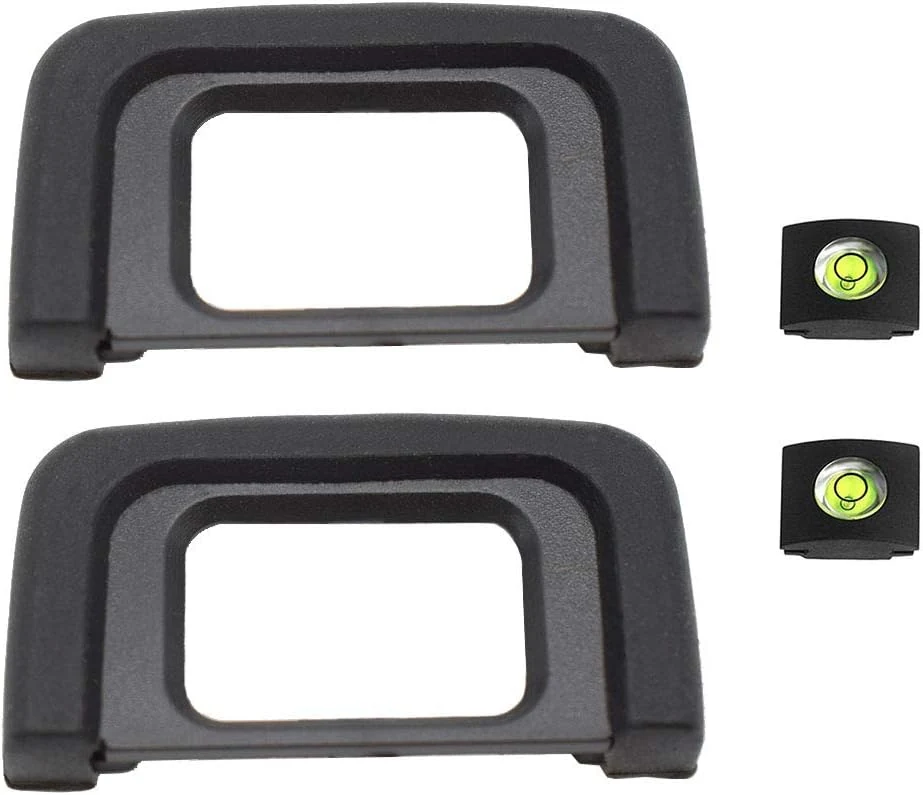 ULBTER Eye Cup Eyecup Nikon D5300 D5100 D3500 D3400 D3200 D3300 D3100 D3000 + Hot Shoe Cover (2+2 Pack)