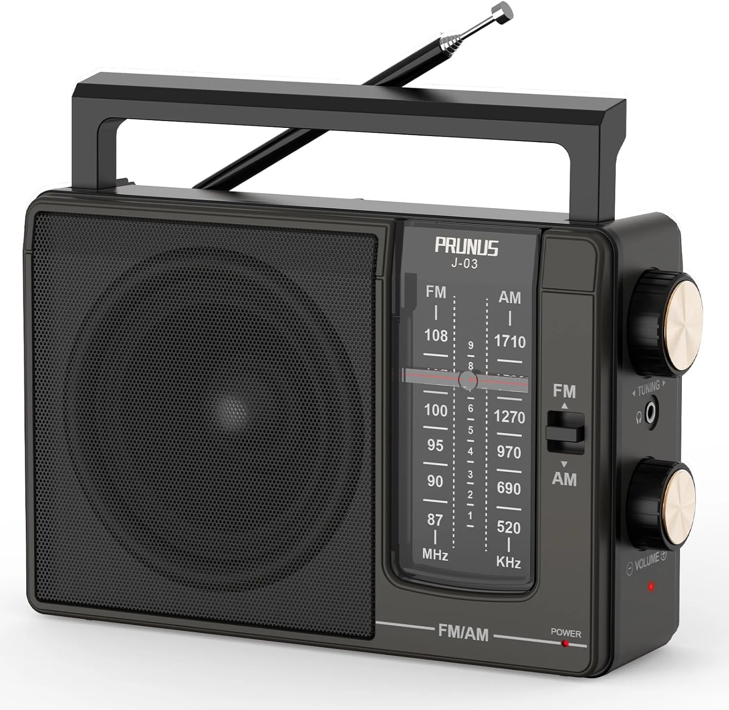 PRUNUS J03 AM FM Radio Portable Plug in Wall or AA Battery Operated