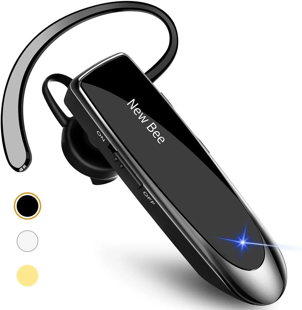 New Bee Bluetooth Earpiece V5.0 Wireless Handsfree Headset with Microphone