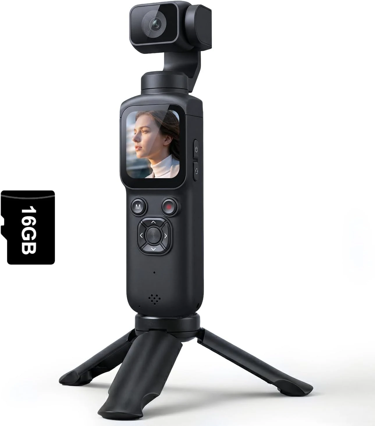 4K Vlogging Camera with 330° Rotating Lens & Face Tracking