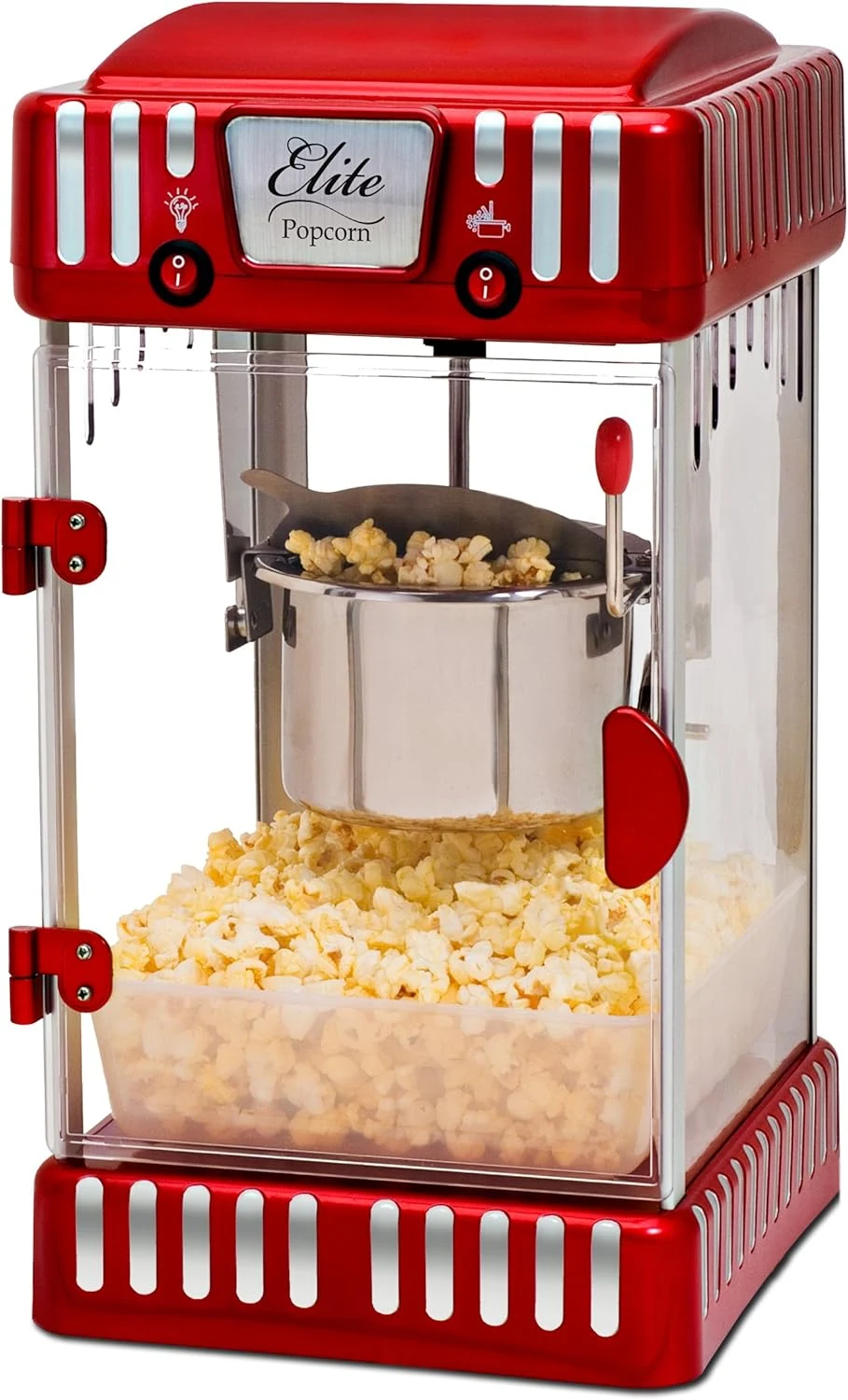Elite Gourmet EPM-250 Maxi-Matic 2.5 Ounce Classic Carnival Tabletop Kettle Popcorn Popper Machine (Red)