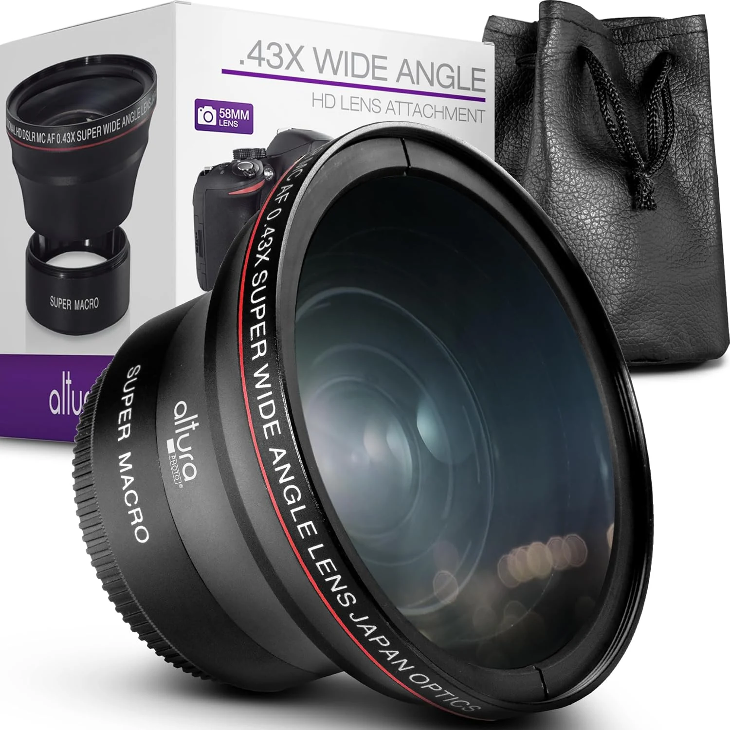 Altura Photo 58MM 0.43x HD Wide Angle Lens with Macro