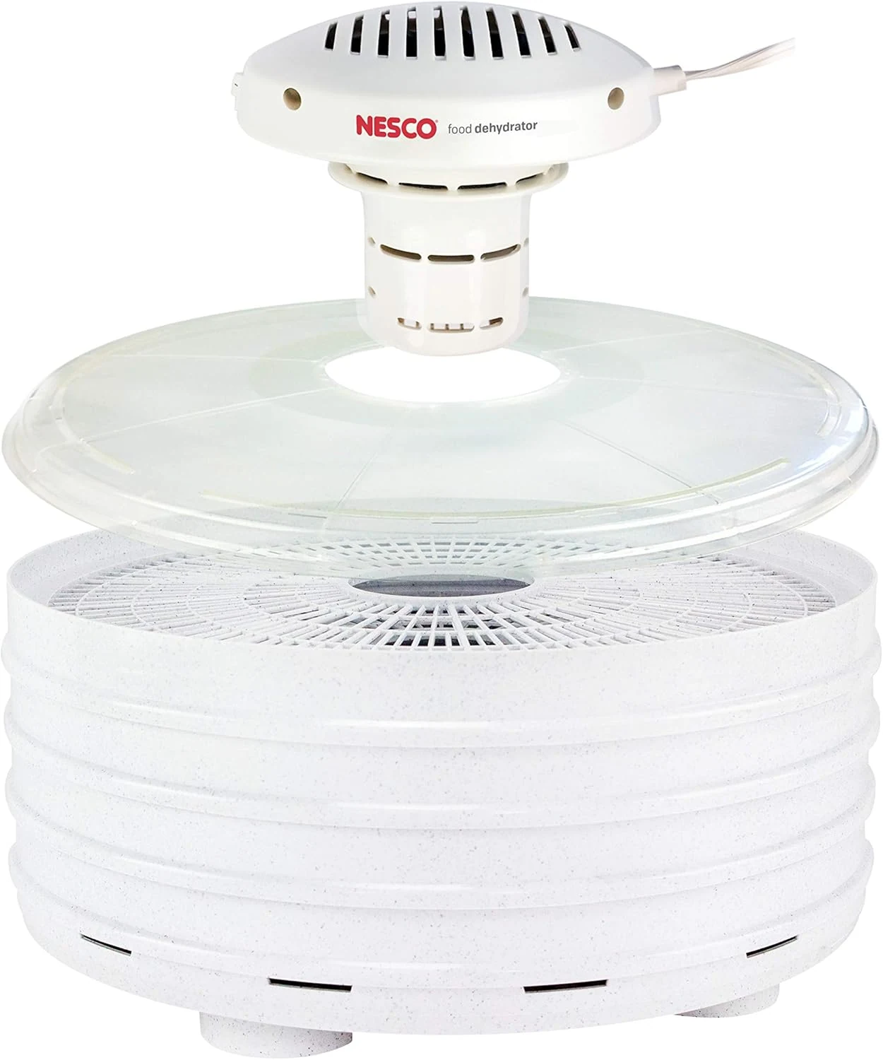 Nesco FD-37A Food Dehydrator for Herbs, Fruit, Beef Jerky, 4 Trays, Speckled White