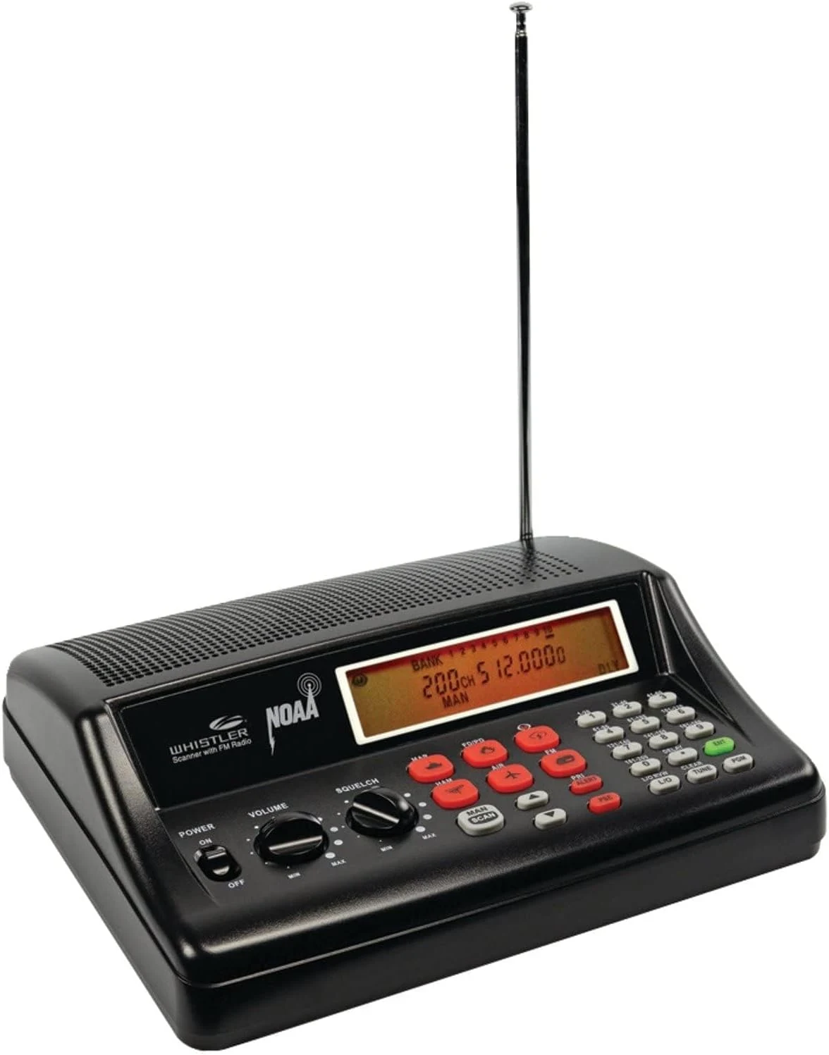 Whistler WS1025 Analog Desktop Scanner – Programmable Police/Fire/Weather Radio with 200 Channels and Backlit LCD Display