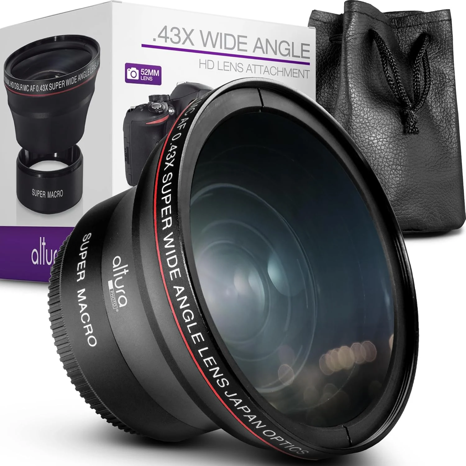 Altura Photo 52MM 0.43x HD Wide Angle Lens with Macro
