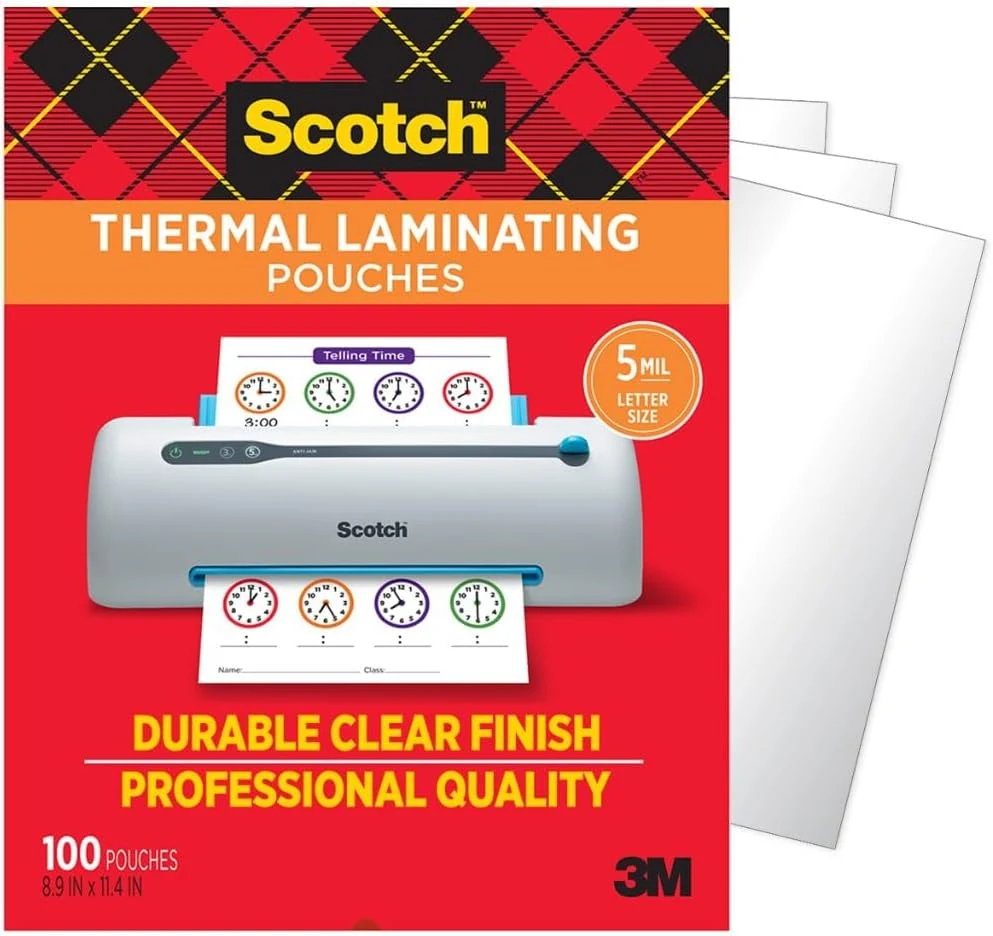 Scotch Thermal Laminating Pouches, 100 Count, Clear, 5 mil, Laminate review