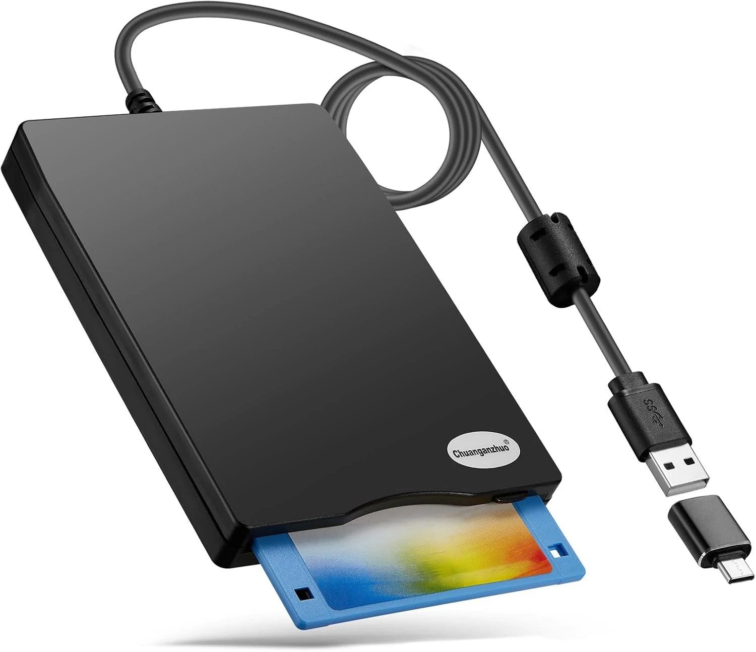 Chuanganzhuo 3.5 inch external USB floppy disk drive (Type A/C, 1.44MB)