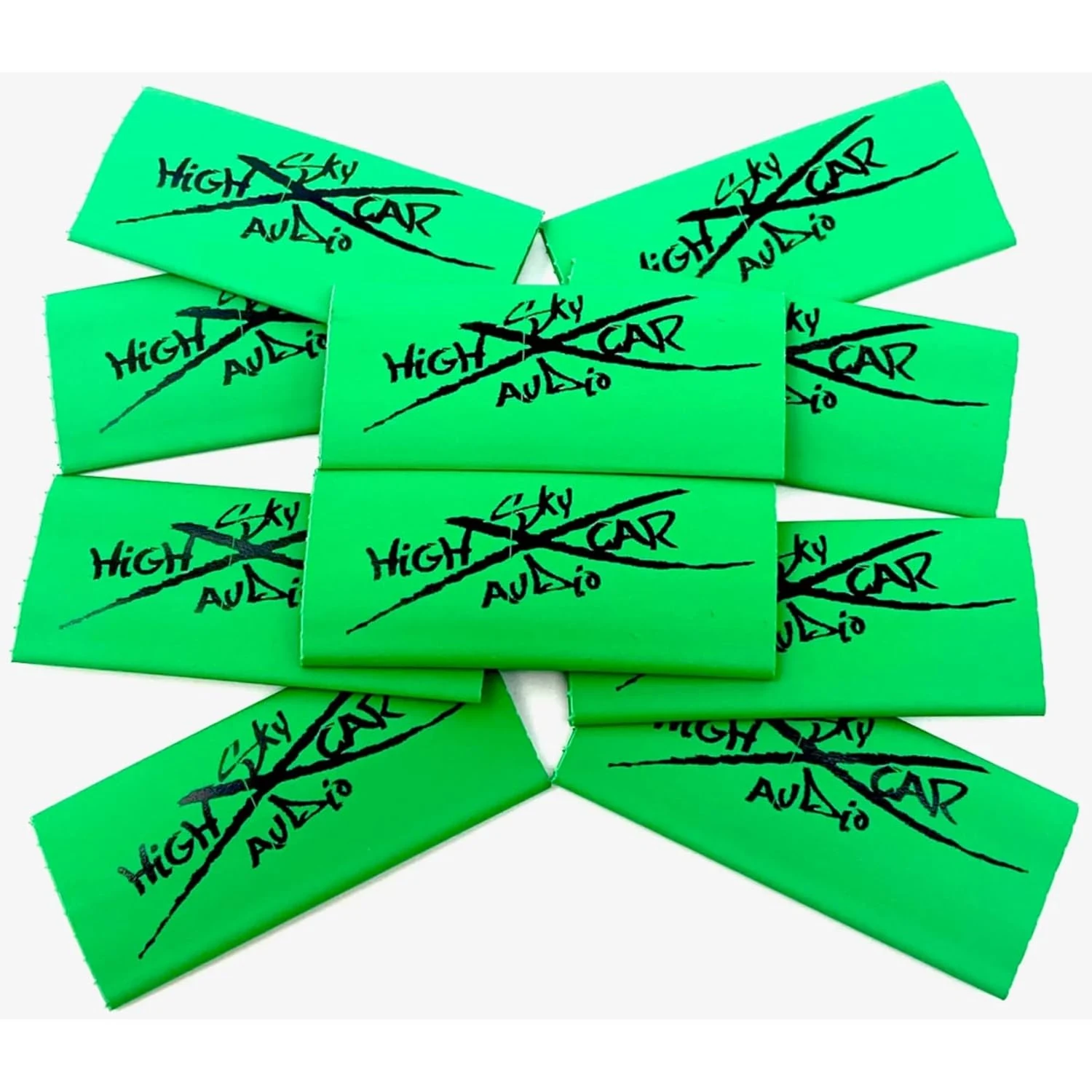 (10) 4 or 8 Gauge Green 3/8" x 2" Heat Shrink Tube 4 Ring Terminals GA Tubing
