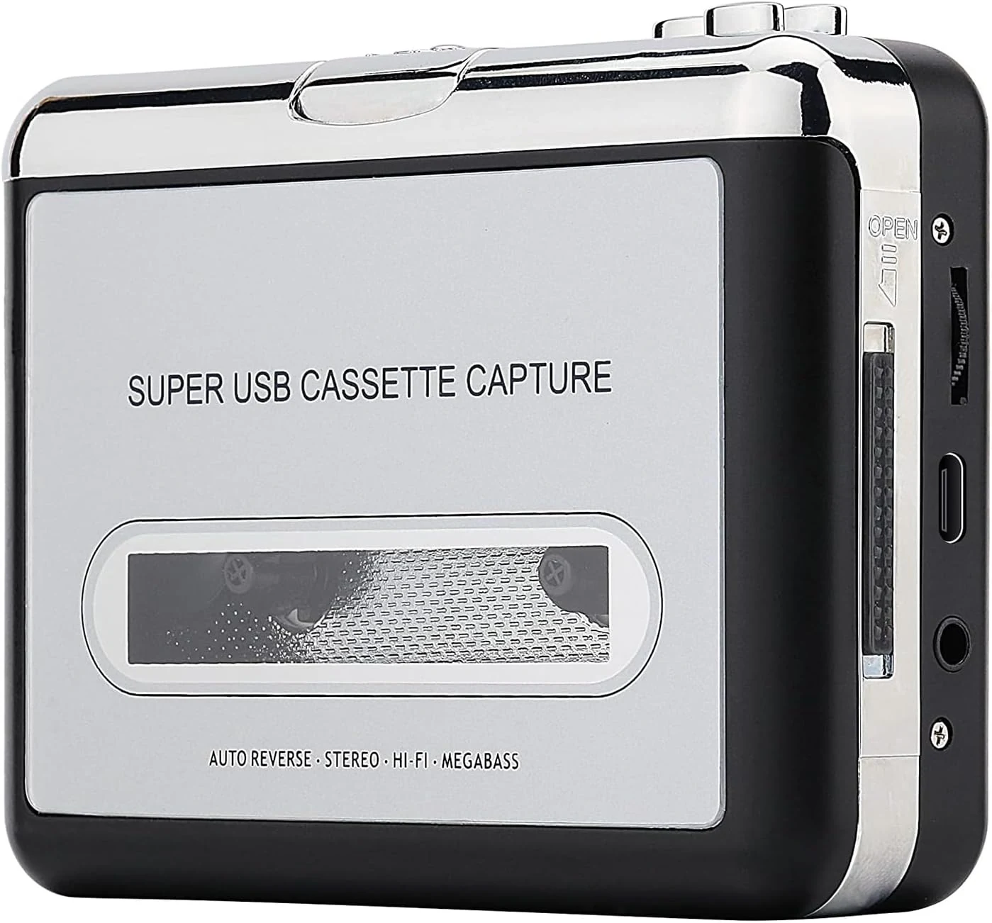 Reshow Cassette Tape Player – Portable Tape Player Audio Cassette to Digital Converter, Compatible with Laptops and Personal Computers Convert Cassette Tape Recorder to iPod Format (Silver)