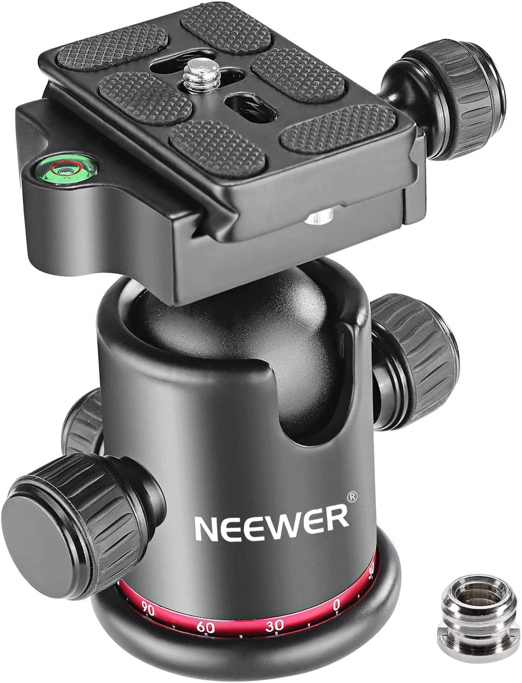 Neewer Professional Metal 360 Degree Rotating Panoramic Ball Head with 1/4 inch Quick Release Plate and Bubble Level