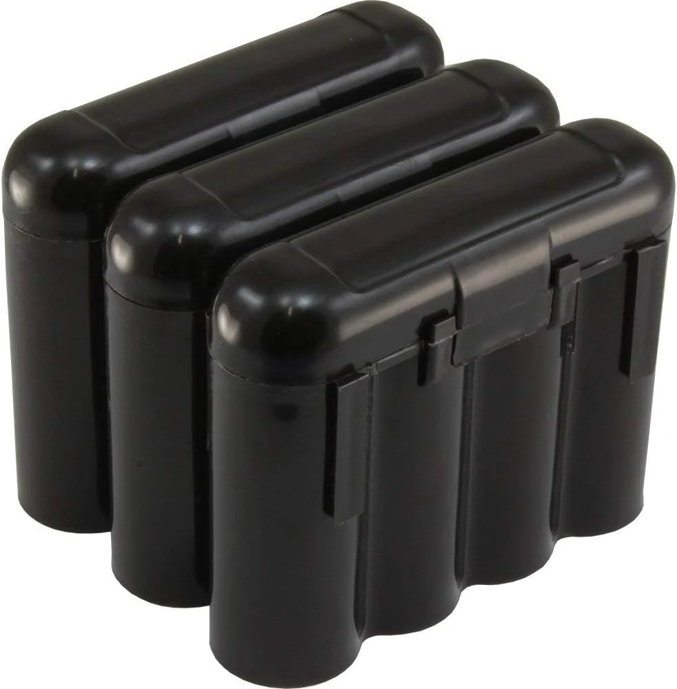 Powertron Batteries 3 Pack AA/AAA / CR123A Black Battery Holder Storage Cases