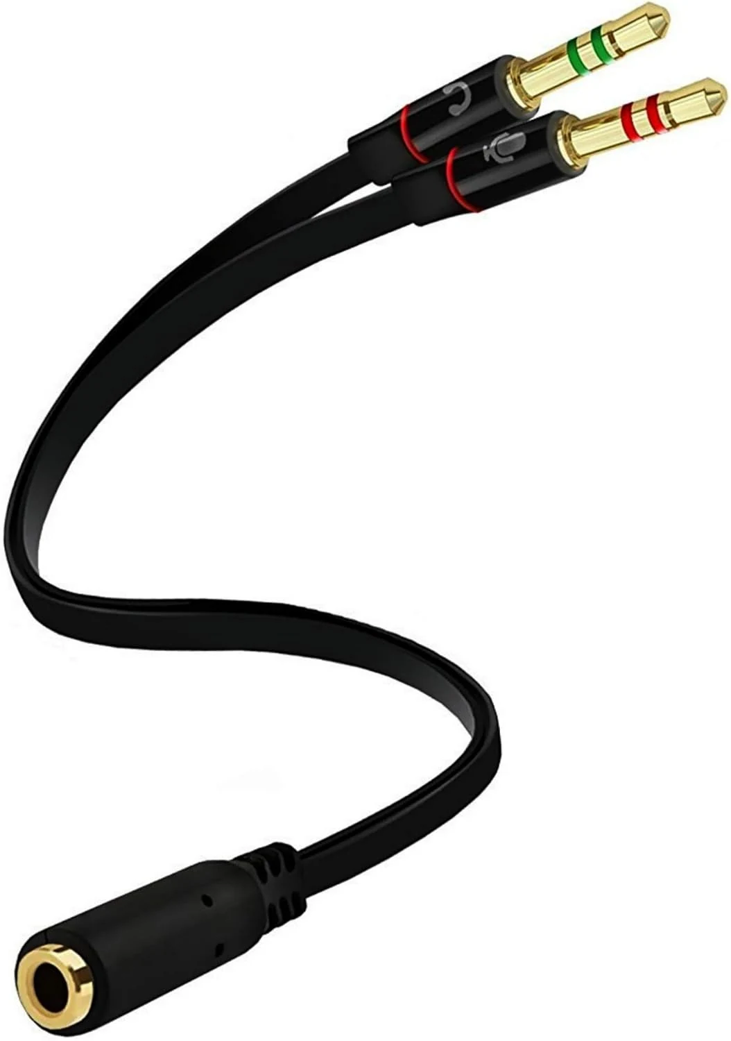 D & K Exclusives Headphone Splitter For Computer 3.5mm Female to 2 Dual 3.5mm Male Headphone Mic Audio Y Splitter Cable