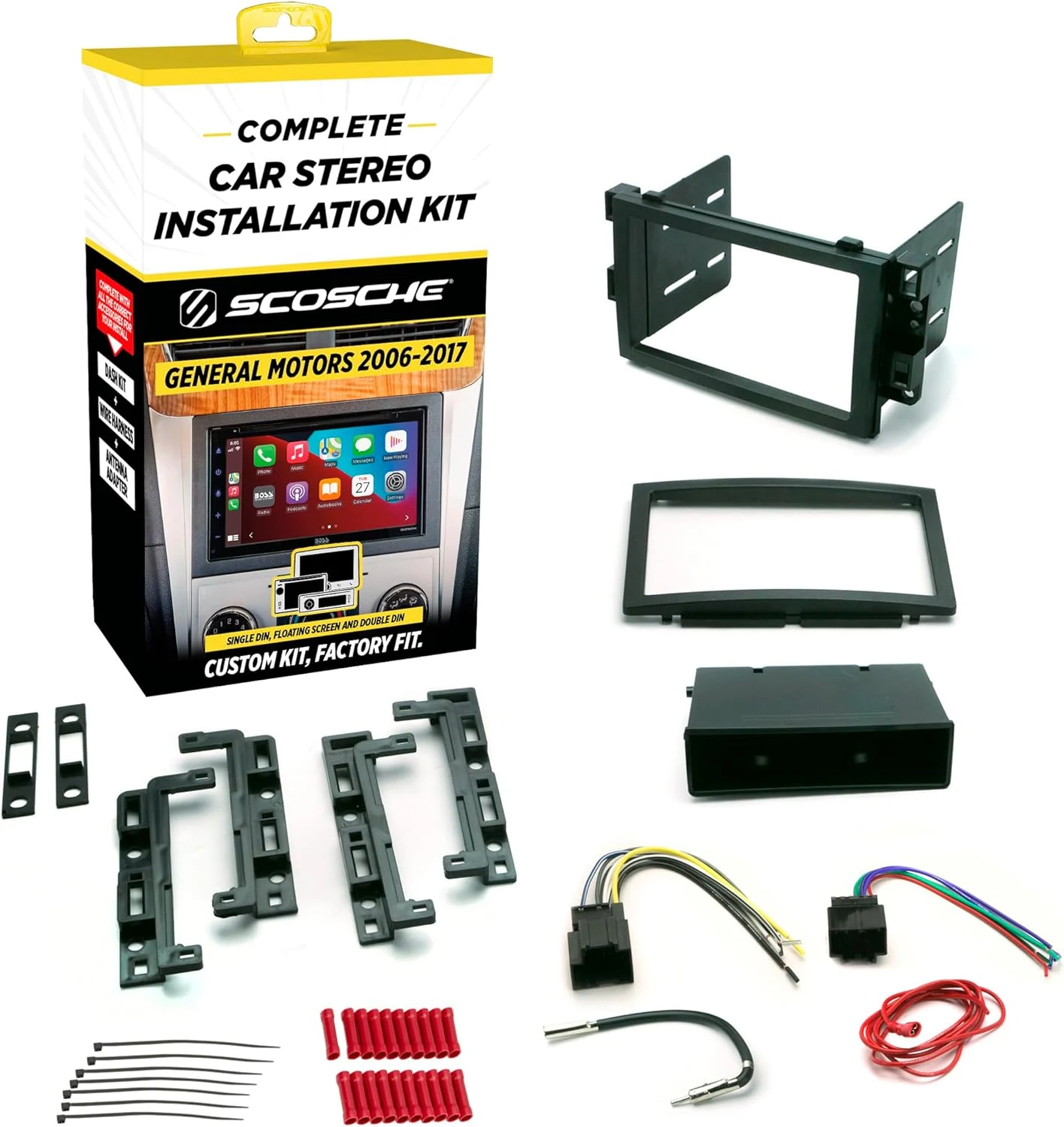 Scosche ICGM10BN Complete Double/Single DIN Stereo Installation Kit for Select