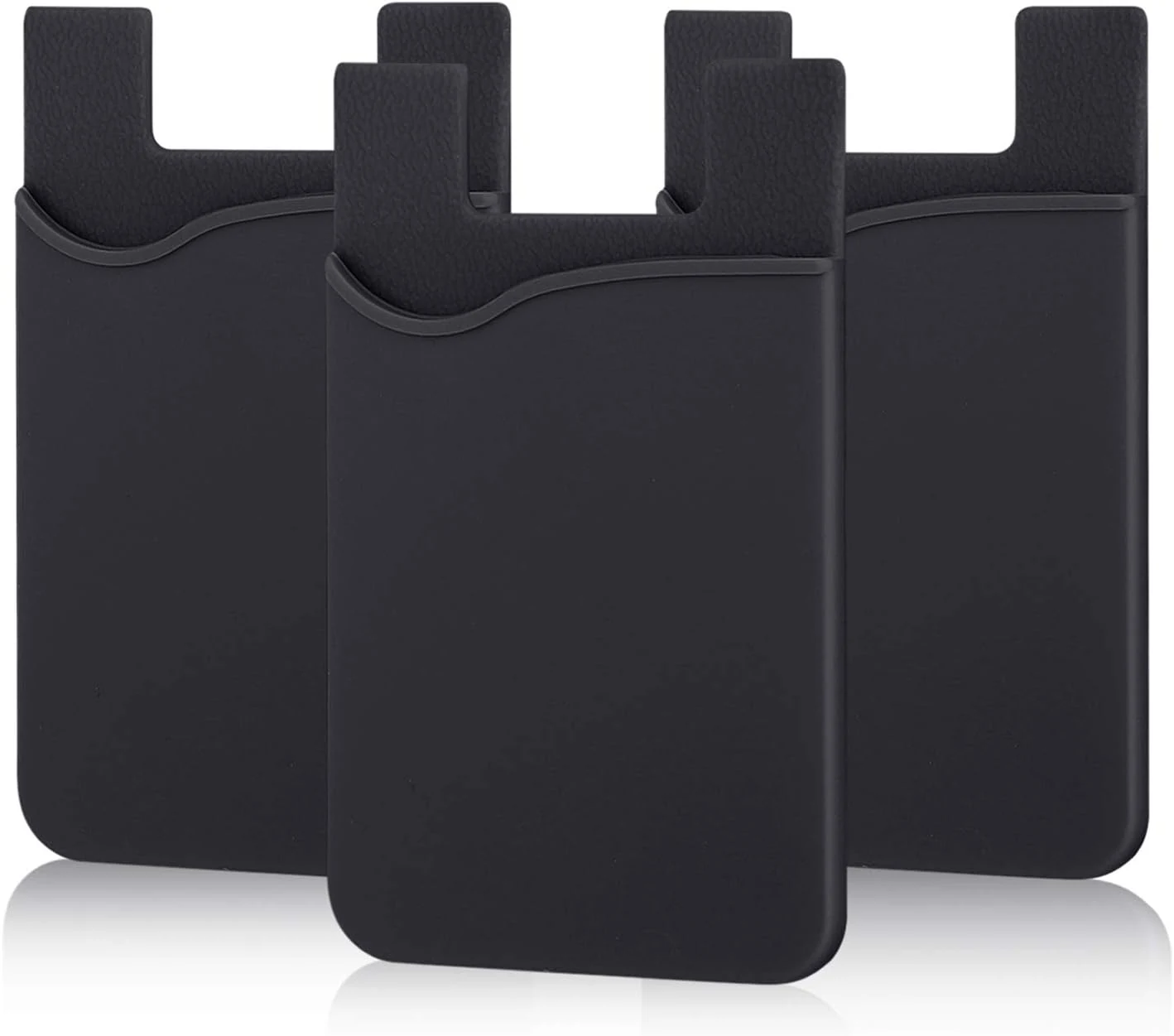 Pofesun Adhesive Phone Card Holder, 3 Pack Silicone Stick-on Wallet