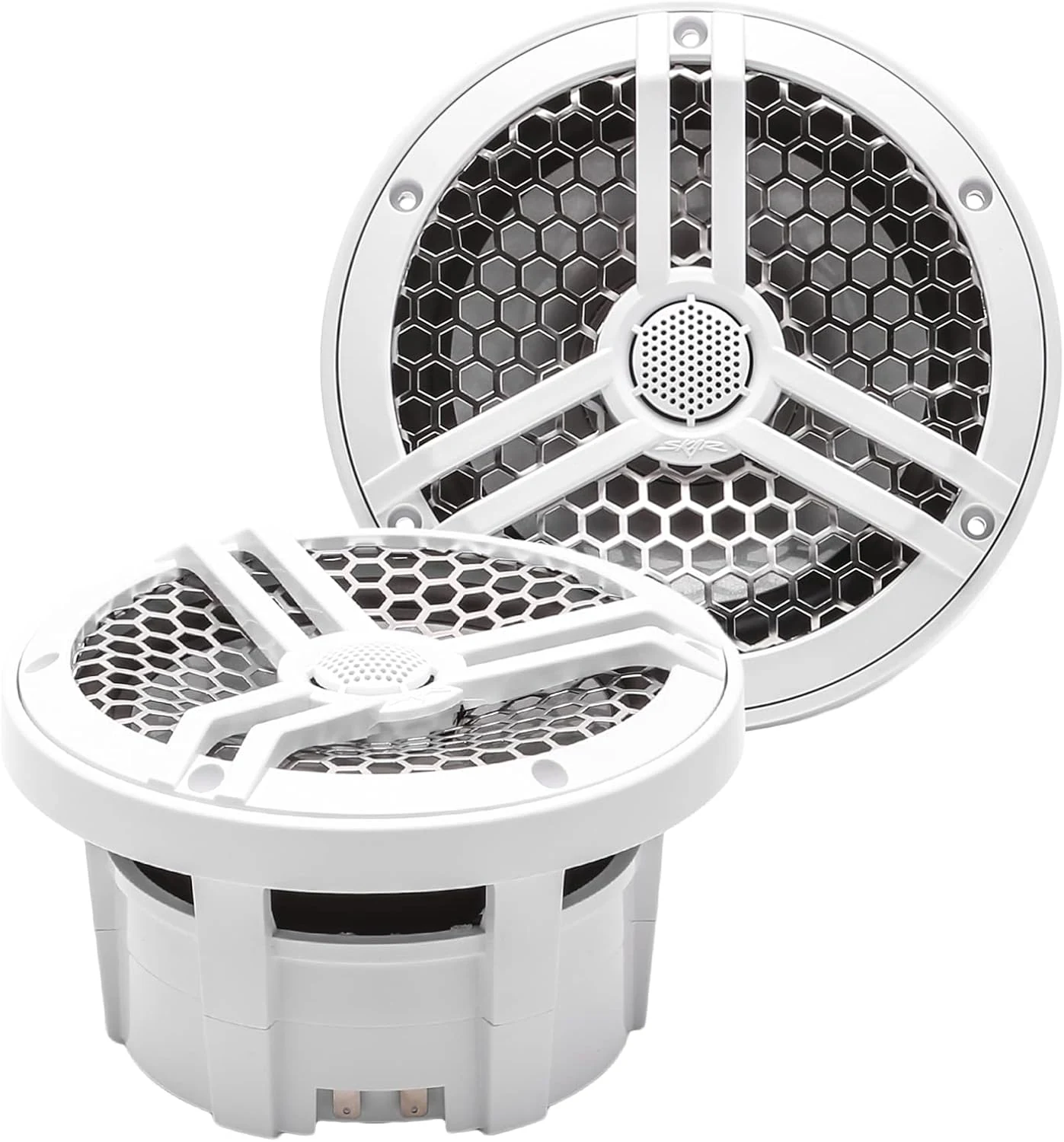 Skar Audio SK65M 6.5" 2-Way Marine Full Range 320 Watt Coaxial Speakers (Pair, White)