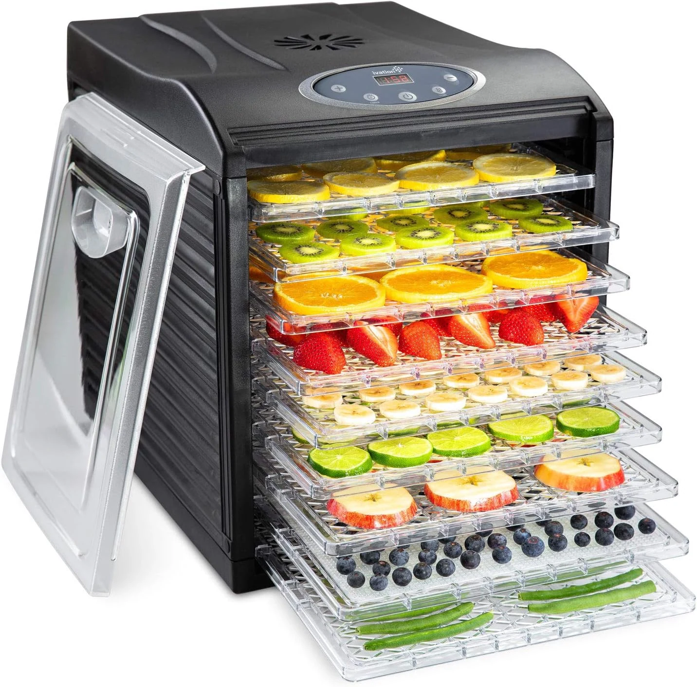 Ivation 9 Tray Countertop Digital Food Dehydrator Drying Machine (600W)