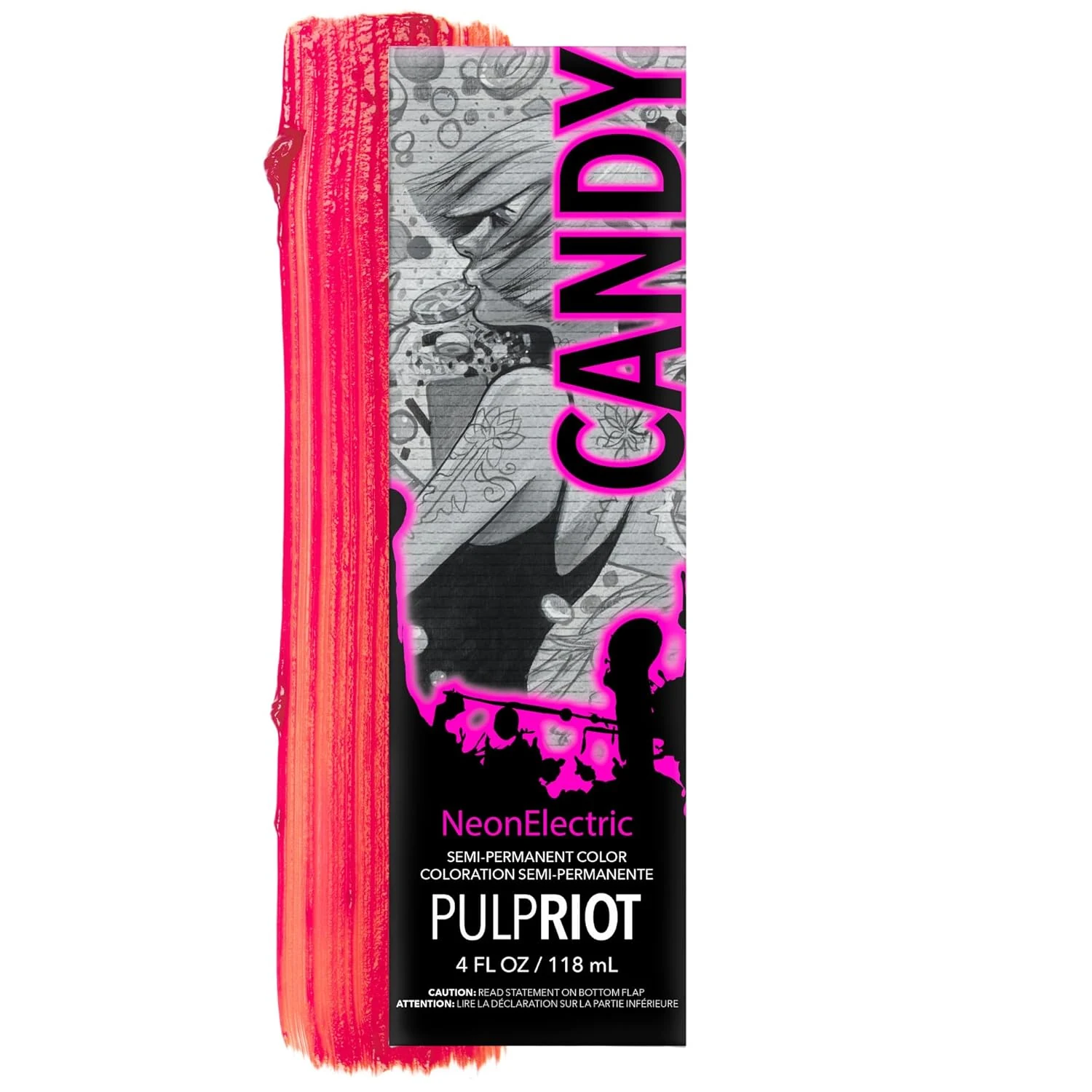 Pulp Riot Semi Permanent Hair Color Candy – UV Reactive Pink with Cooler Base (4oz)