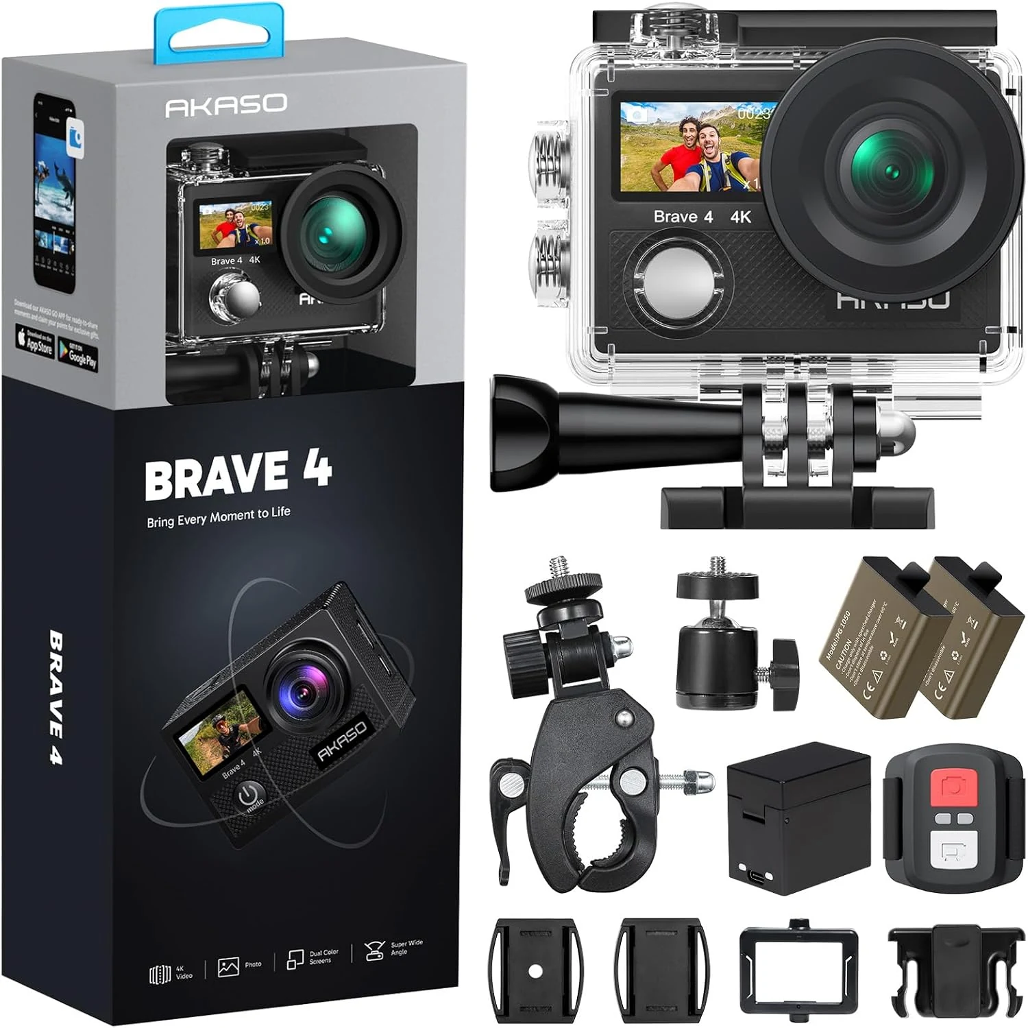 AKASO Brave 4 Action Camera 4K 30fps Ultra HD Video (20MP)