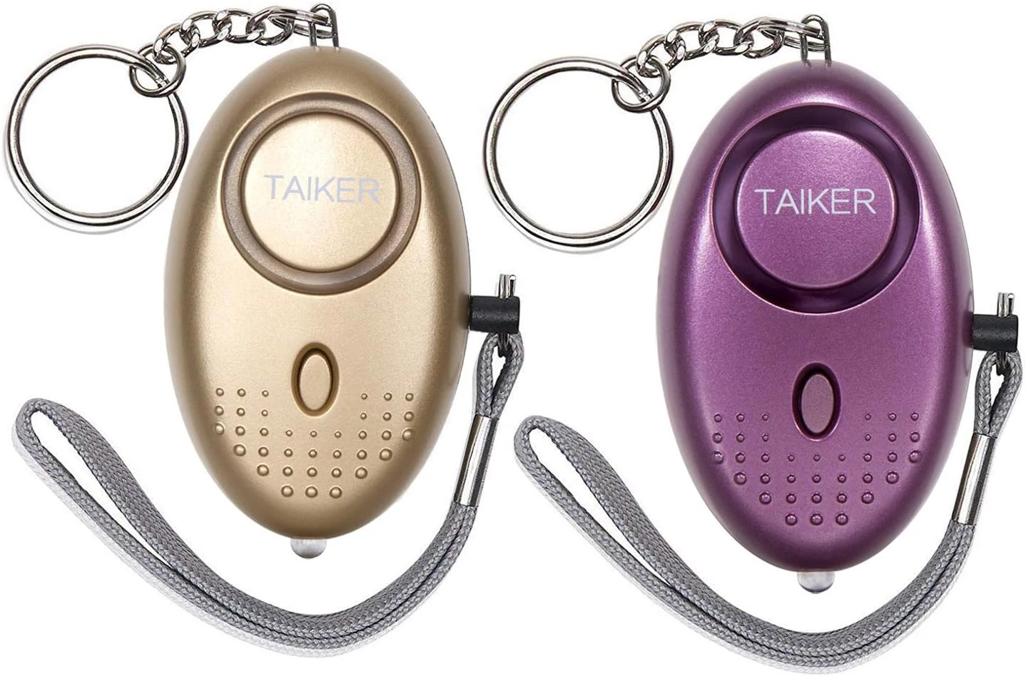 Personal Alarm for Women 140DB Emergency Self-Defense Security Alarm Keychain with LED Light for Women Kids and Elders-2 Pack (Gold & Purple)