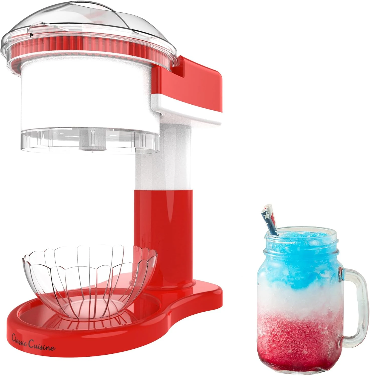 Classic Cuisine Shaved Ice Maker (Snow Cone, Italian Ice, and Slushy Machine)