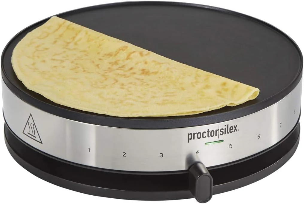 Proctor Silex Electric Crepe Maker with 13” PFAS-Free Nonstick Griddle