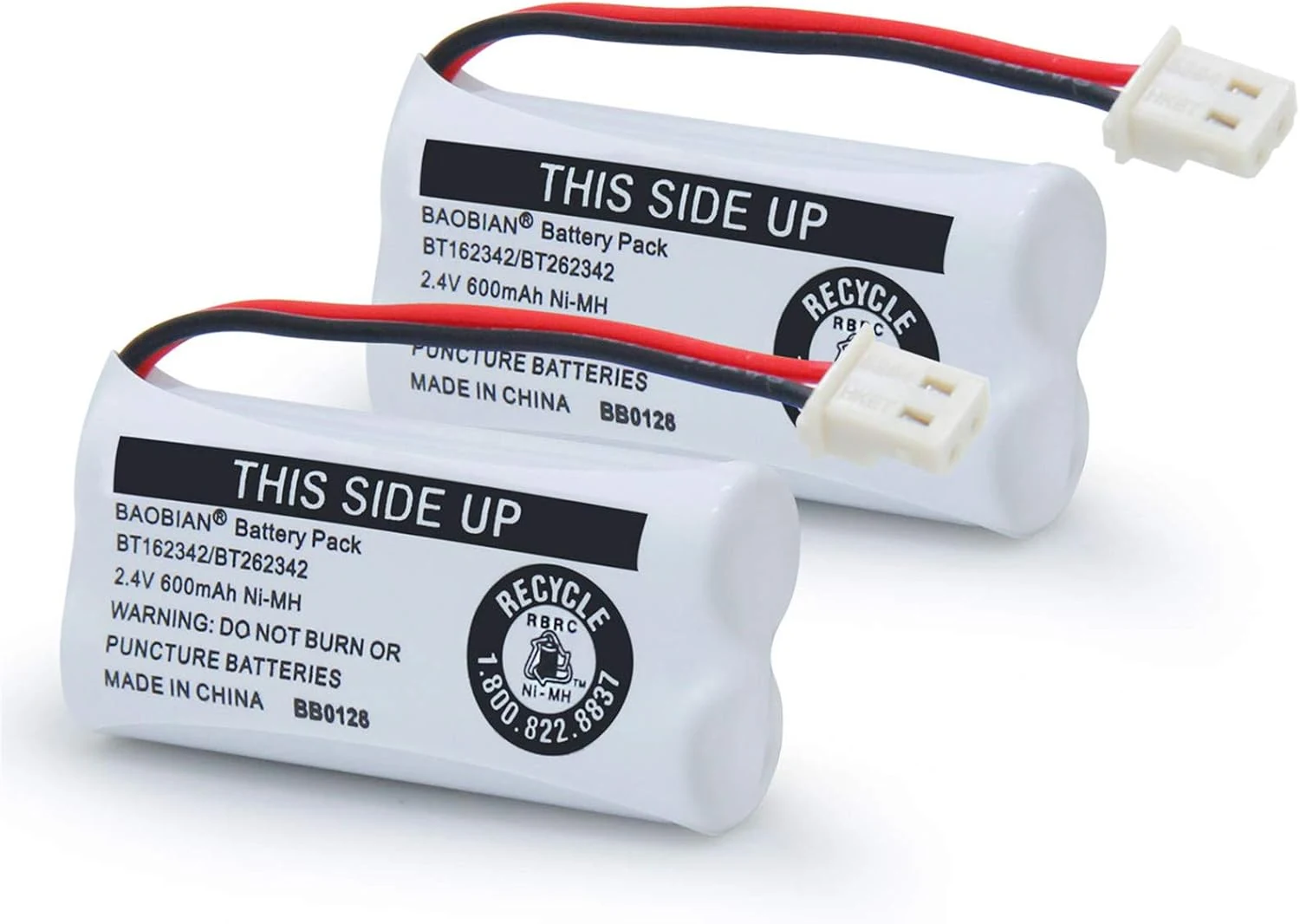 BAOBIAN BT162342 BT262342 Battery Compatible with for BT183342 BT283342 BT166342 BT266342 cordless phone (pack of 2)