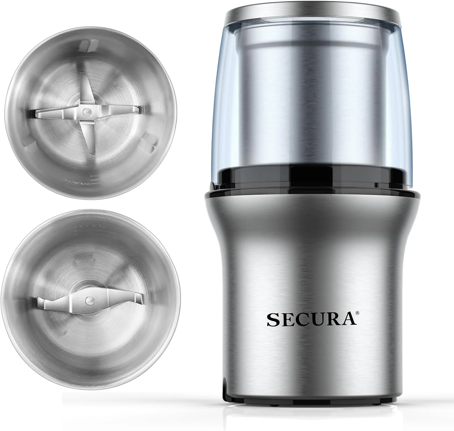 Secura Electric Coffee Grinder and Spice Grinder with 2 Stainless review