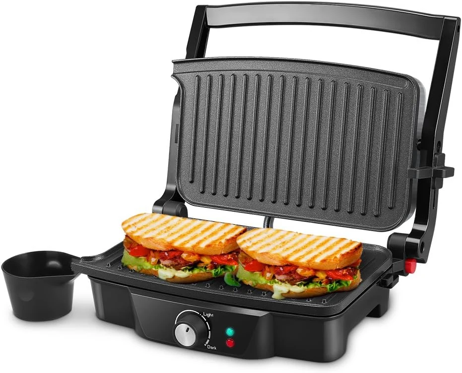 Panini Maker, iSiLER 2 Slice Panini Press Grill, Electric Sandwich Maker