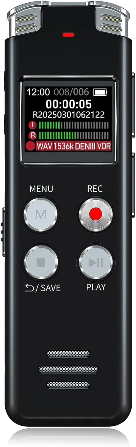 EVISTR 64GB Digital Voice Recorder with Playback (L357)