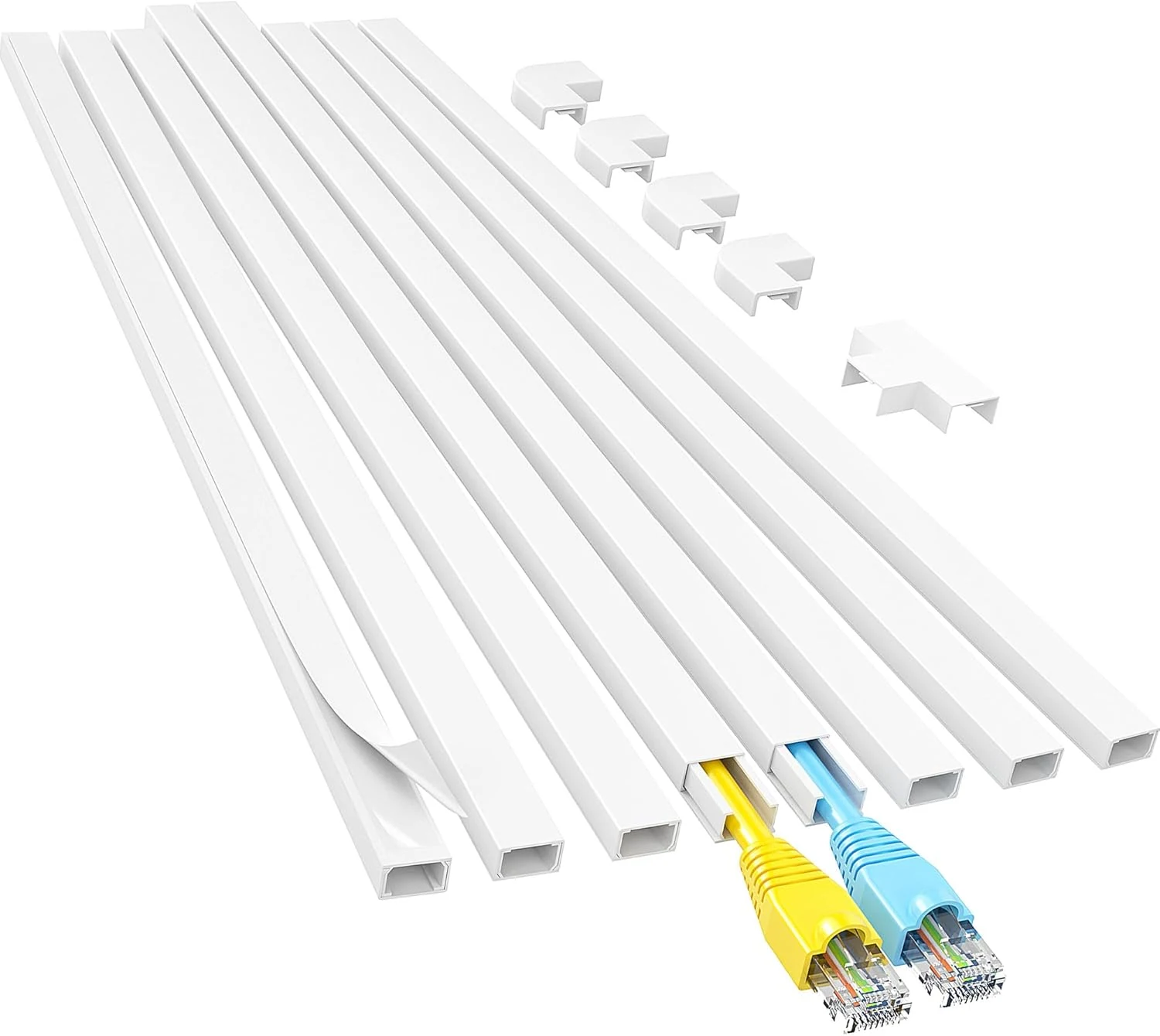 Yecaye Cord Hider, 113in One-Cord Cable Concealer, Cord Covers for Wires on Wall