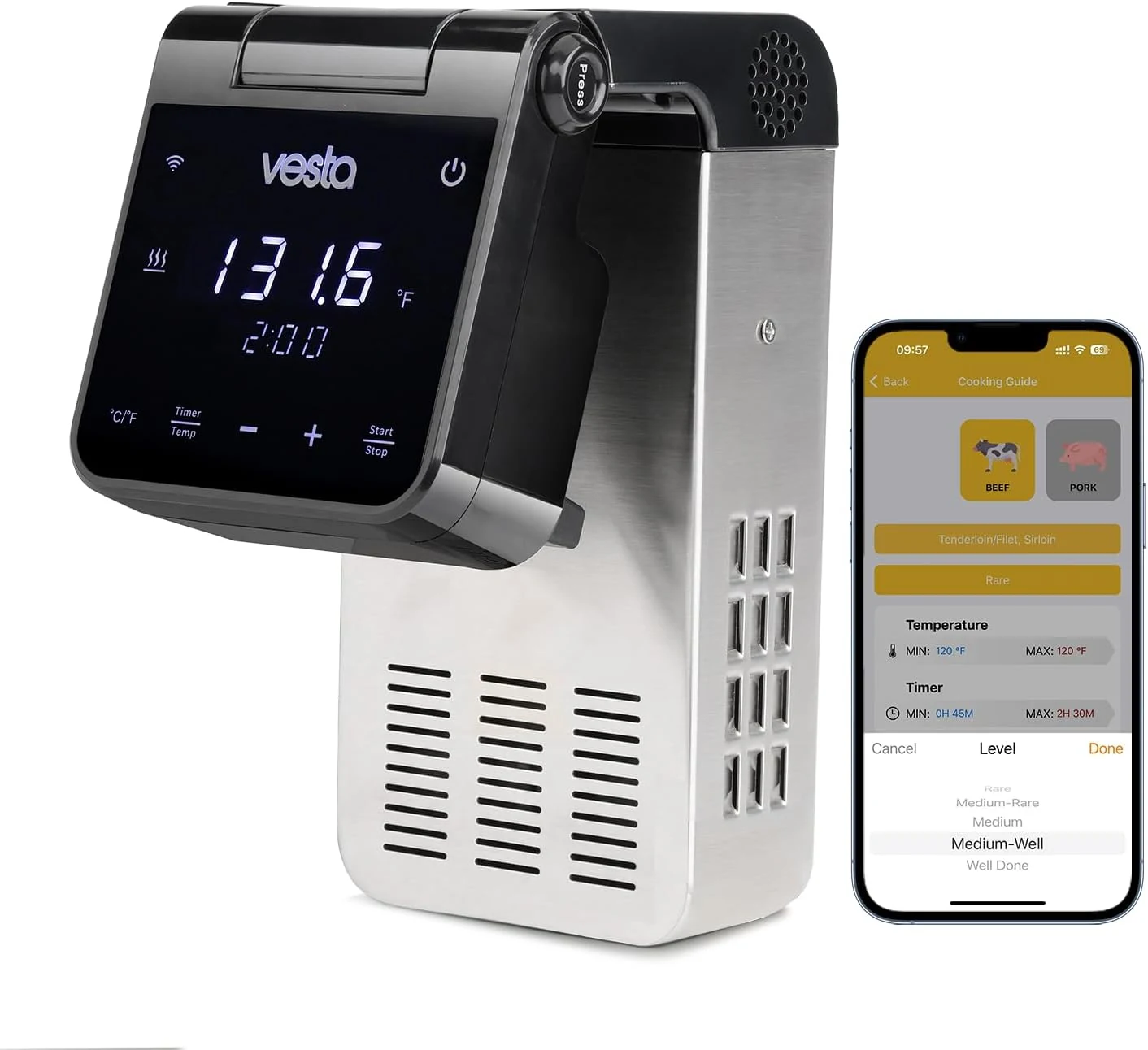 Vesta Precision Sous Vide Cooker, 30L Capacity, WiFi App Control