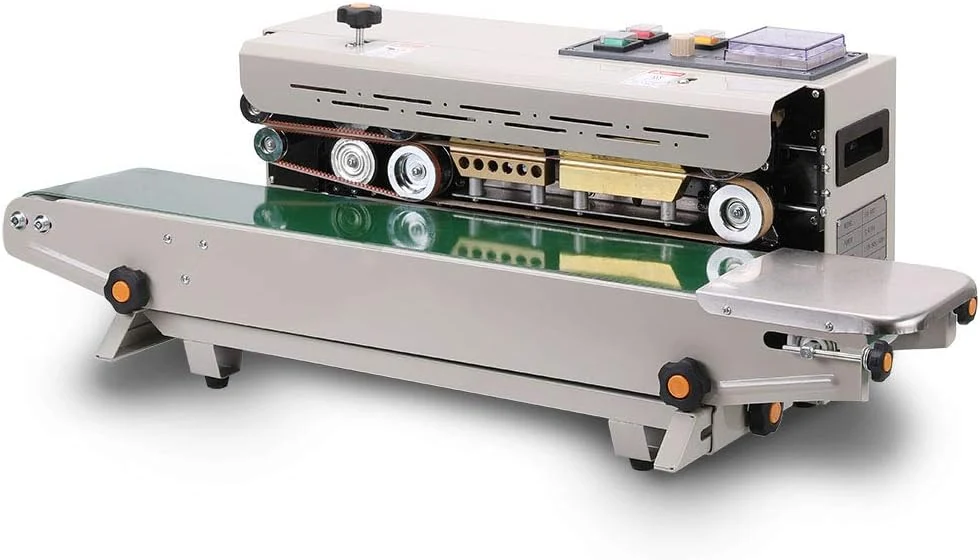 Sumeve FR-900 continuous sealing machine for horizontal band sealing with stamp coding