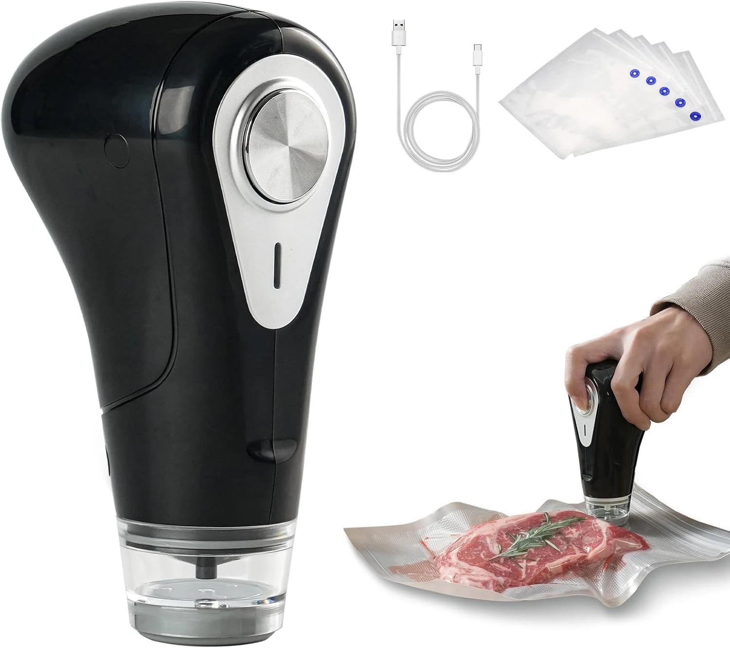 Vesta Precision Handheld Vacuum Sealer, Powerful Compact Vacuum Sealer for Food Save, Portable & Rechargeable Design Food Sealer for Seal Meal Saver