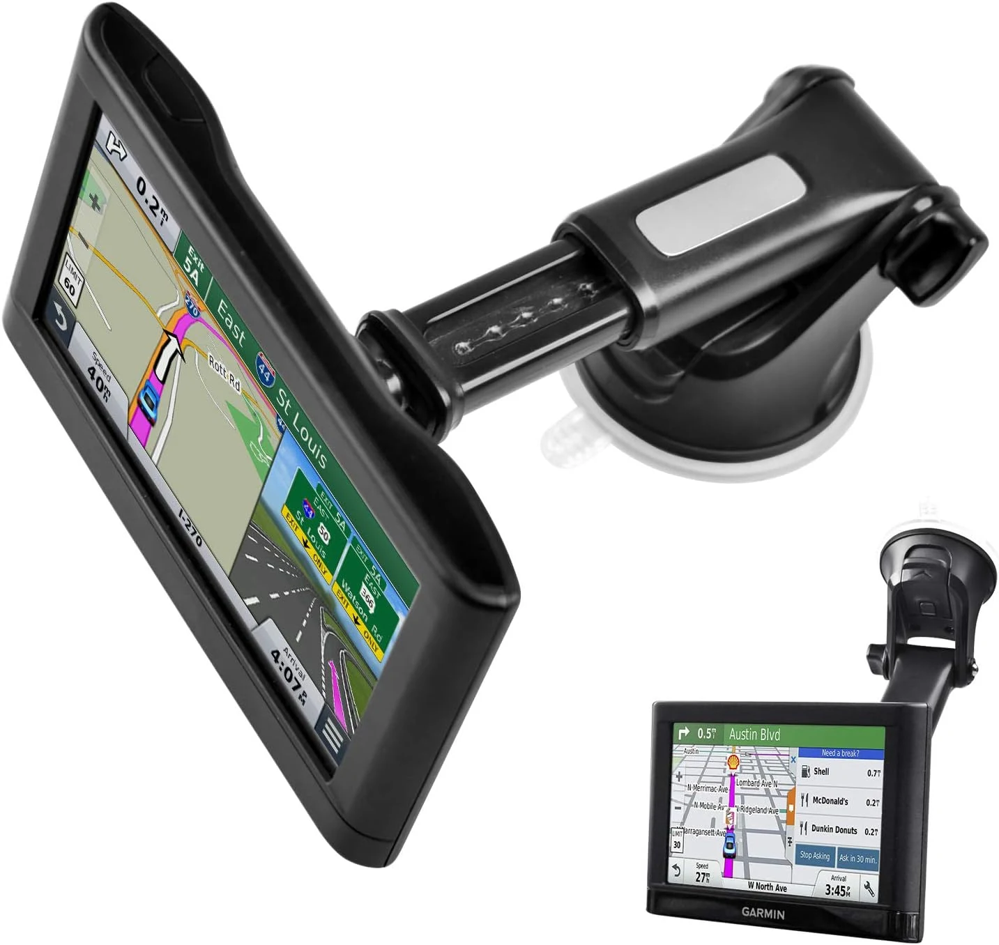 1Zero GPS Suction Cup Mount for Garmin [Quick Extension Arm]