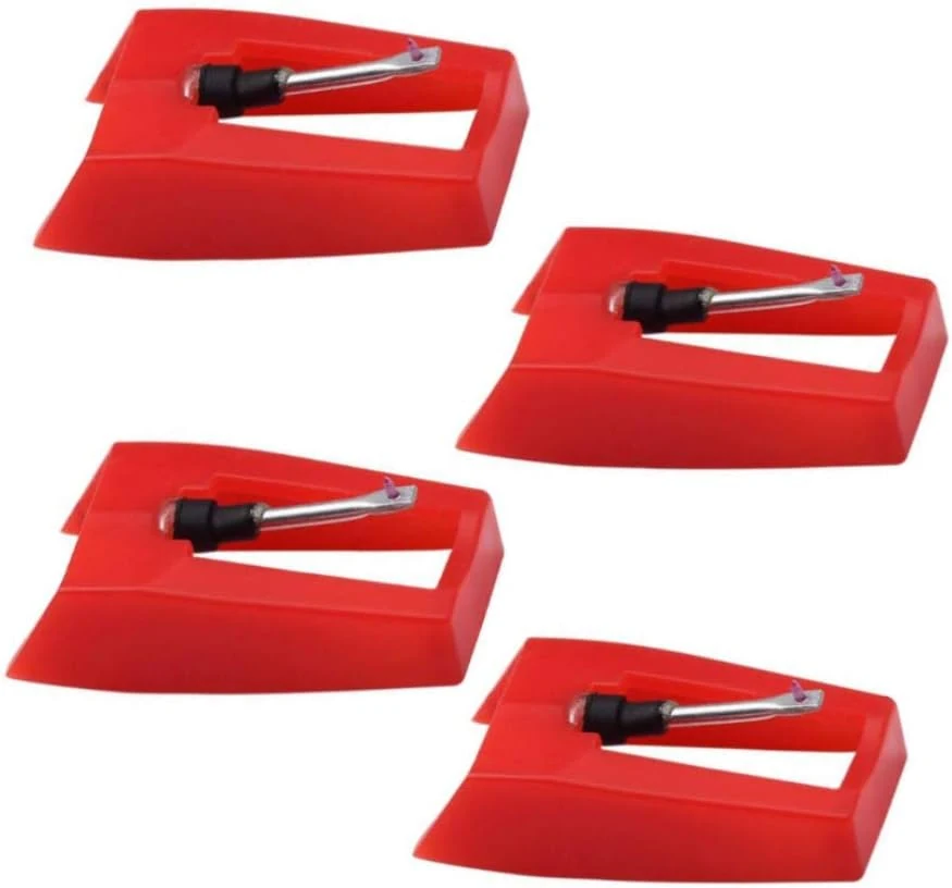 4 Pack Ruby Record Player Needle Turntable Stylus Replacement for ION Jenson Crosley Victrola Sylvania Turntable Phonograph LP Vinyl Player More Brand